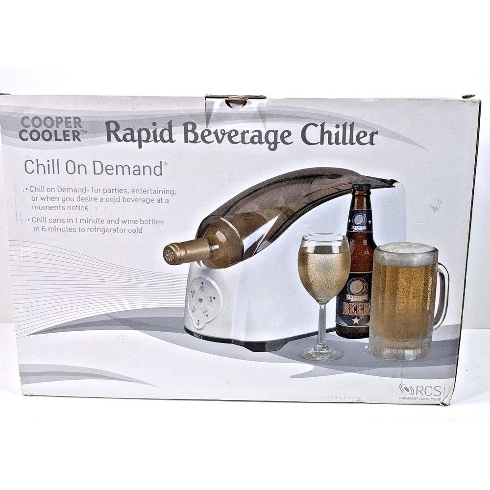 Cooper Cooler Rapid Beverage Chiller Model HC01 White Wine Soda Can Chiller